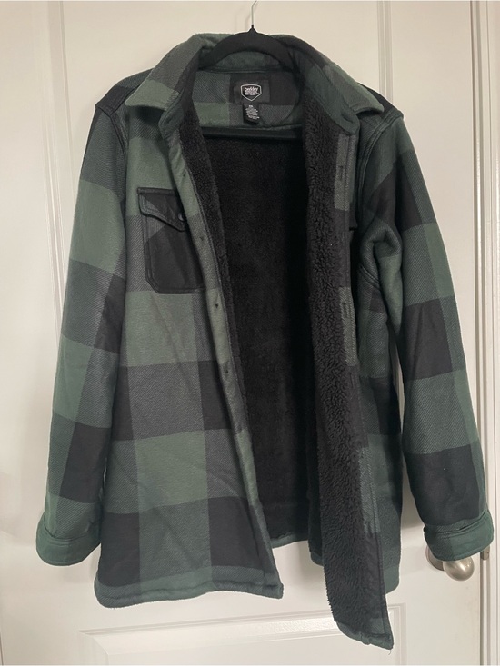 Other - Berkley Jensen Shirt Jacket Mens XXL Green Black Sherpa Lined Flannel Shacket